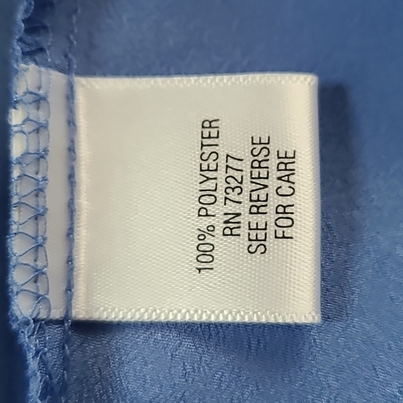 APT 9 Blue flowing short sleeve blouse, sz Petite Medium - Picture 5 of 6